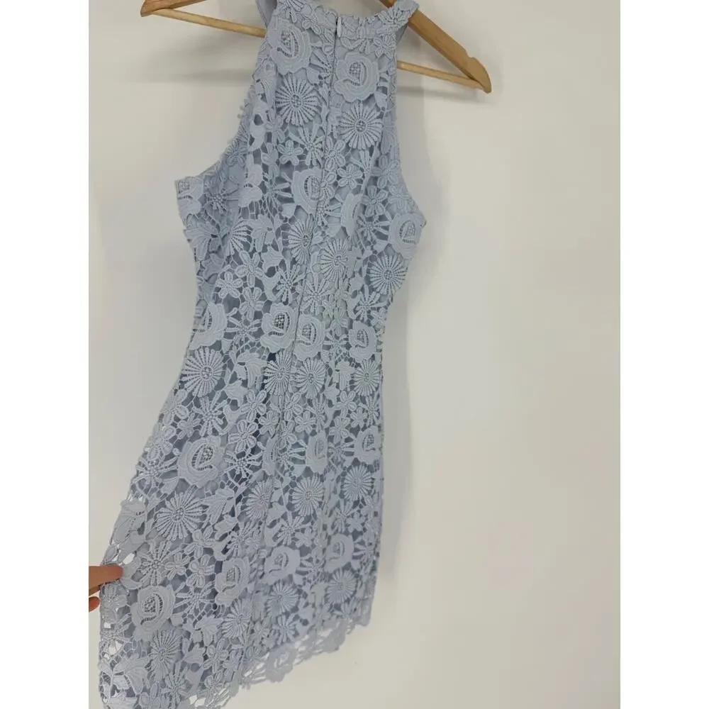 Lulus Love Poem Lace Mini Dress in Light Blue Size MEDIUM M 35" Long, 2770 - Picture 2 of 7